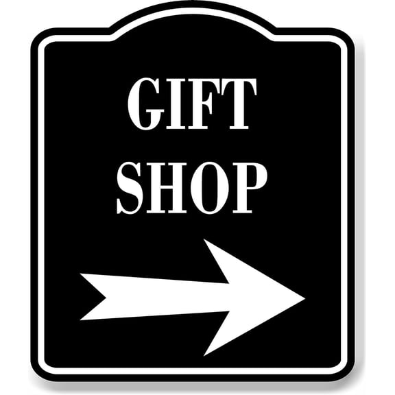 Hole 1 Tee Golf Course Right Arrow BLACK Aluminum Composite Sign, 8.5"x10"