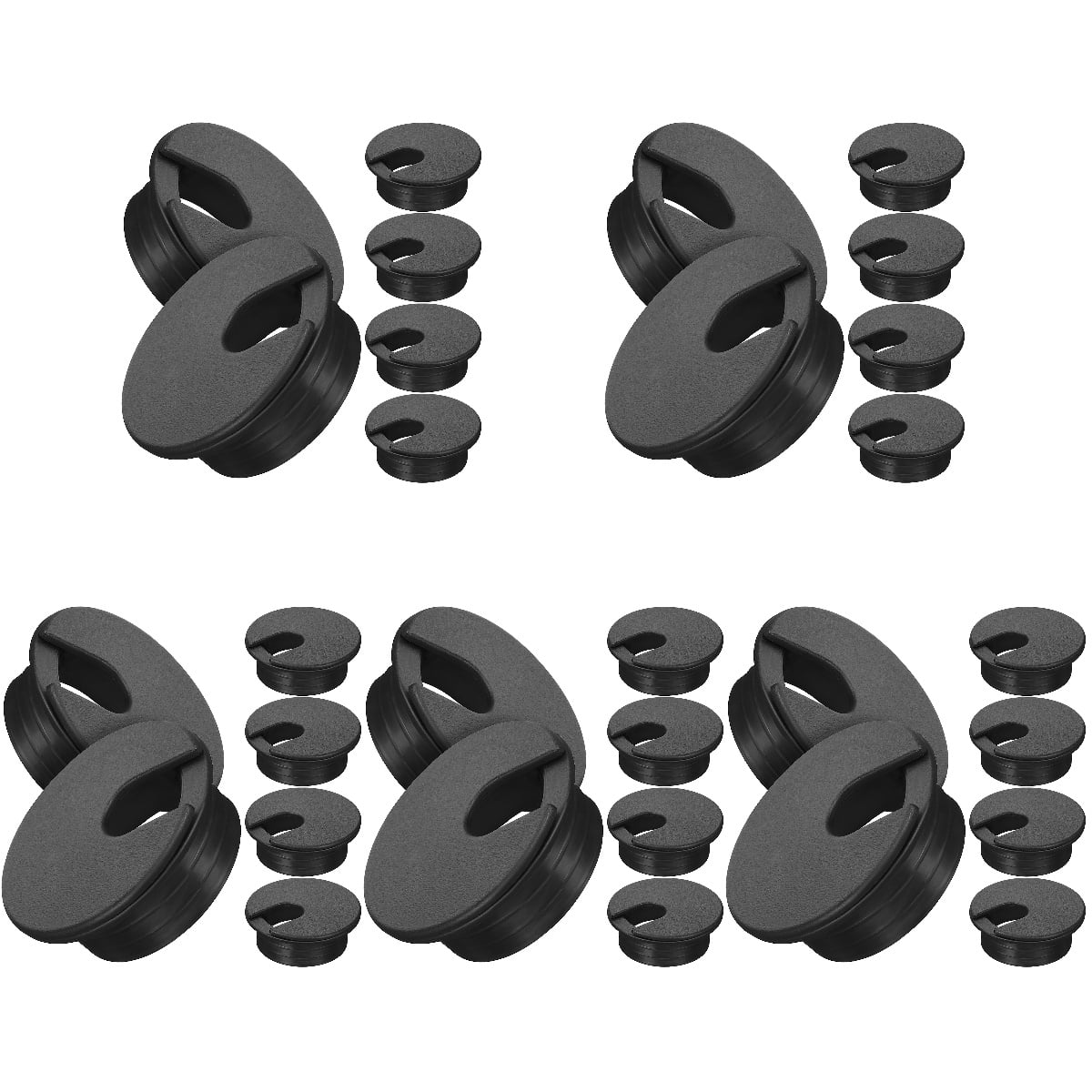 Hole Cover Desk Grommet Wire Caps Grommets Black Cable Washer Electric Abs 30 Pcs