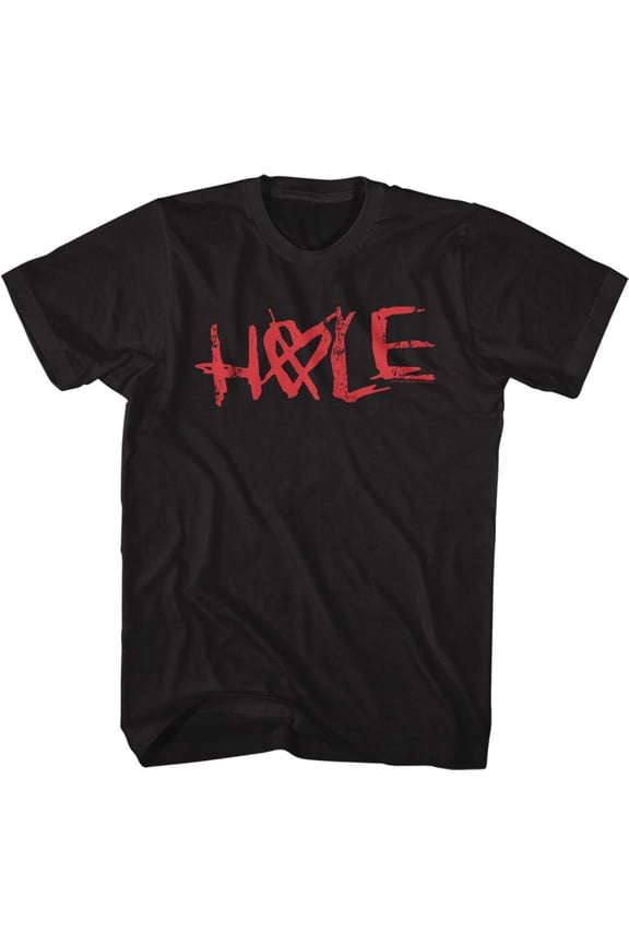 Hole Crossed Heart Logo Black Adult T-Shirt 4Xlt