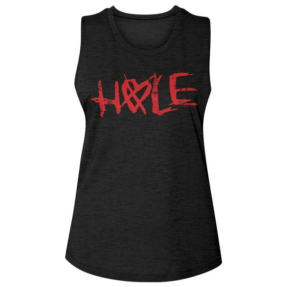 Hole Crossed Heart Logo Black Women's Sleeveless T-Shirt