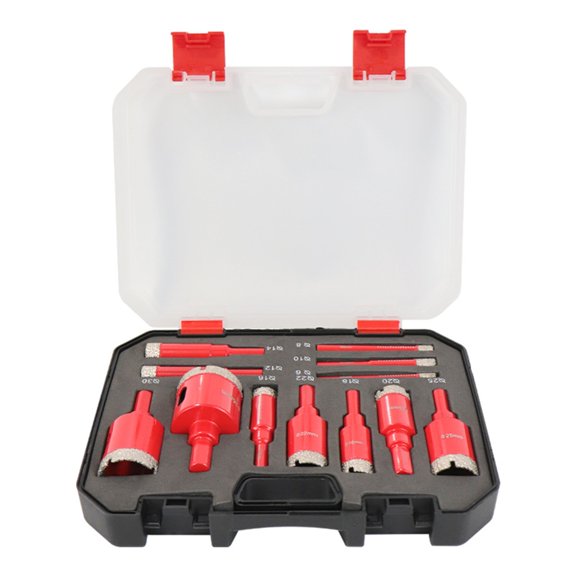 Hole Cutter Set Vacuum Brazed Technology Durability Cutting Blades With Full Coverage Cooling Wax For Construction 12pcs