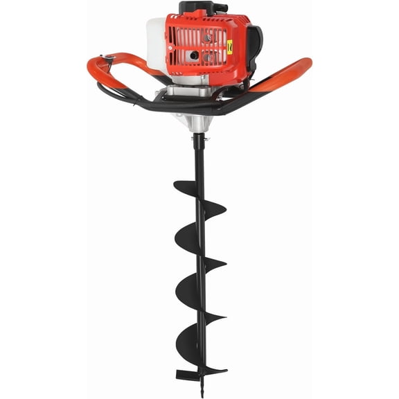 Hole Digger, 2.3HP 2 Stroke Auger  Hole Digger with 3 Drill Bits (4",6",8 '') & 12" Extension Rod, Gas  Earth Digger with 3 Earth Auger Drill Bit for Farmland, Garden and