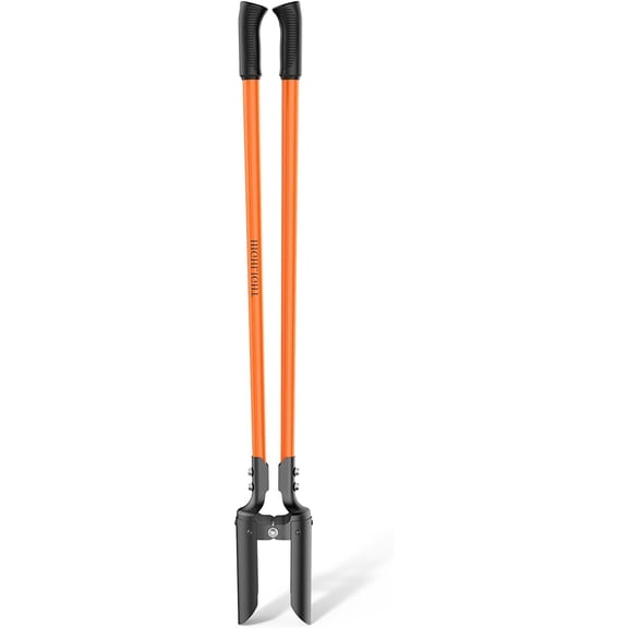 Hole Digger,   Hole Digger with Fiberglass Handle,   , Manual Hole Digger, with Anti-Slip Handle for Digging Gardening Outdoors, 58-Inch, Orange & Black
