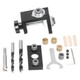 Hole Drill Guide Jig 3 in 1 Adjustable Woodworking Dowelling Drilling Locator Set Kit for DIY