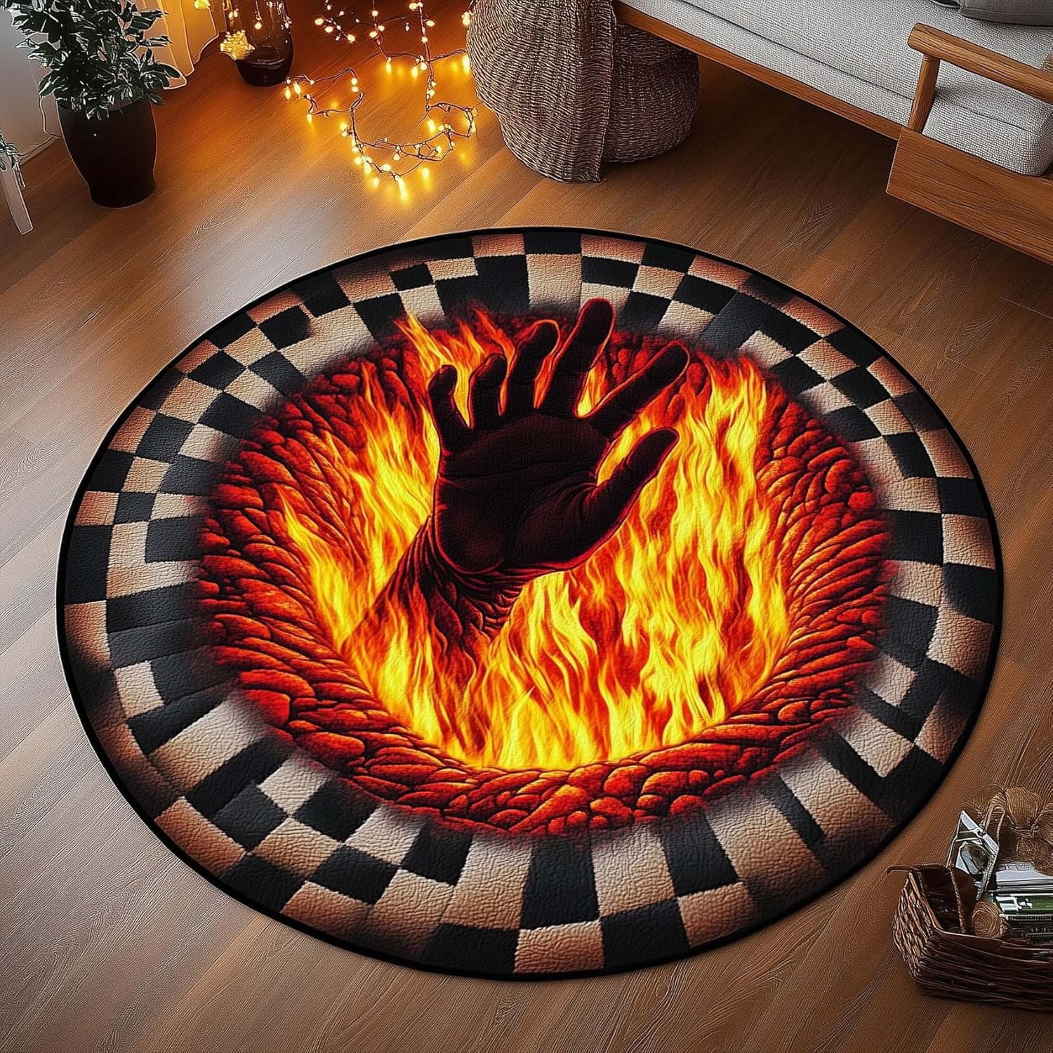 Hole in The Floor Rug, Brick Bottomless Hole Area Rug for Living Room ...