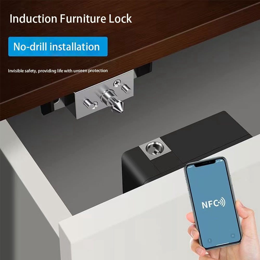 Hole-Free Smart Sensor Lock for Drawers Invisible Shoe Cabinet Lock ...