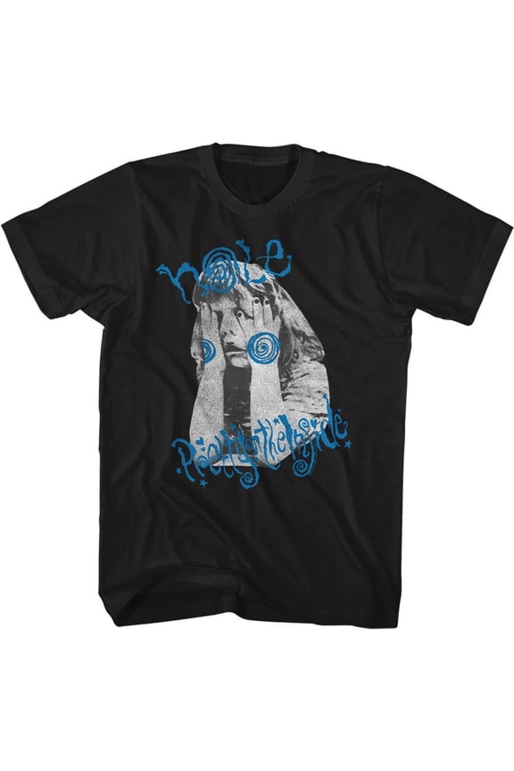 Hole Girl Covering Face Black Adult T-Shirt