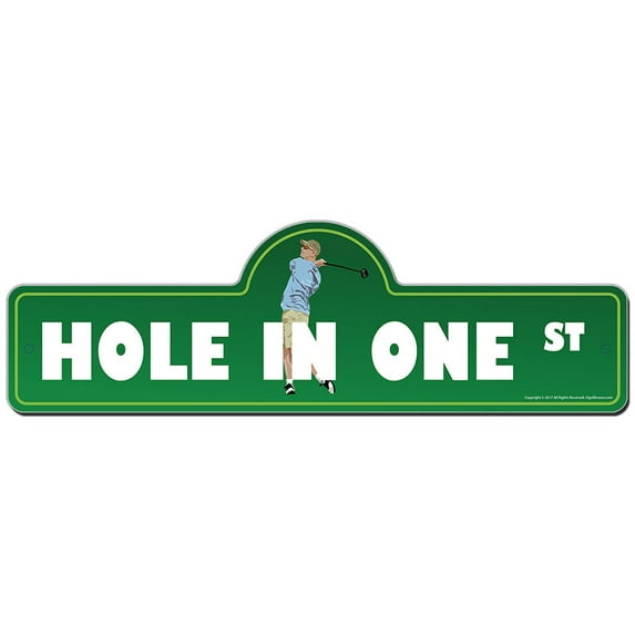 Hole In One Street Sign | Indoor/Outdoor | Funny Home Décor for Garages, Living Rooms, Bedroom, Offices | SignMission personalized gift
