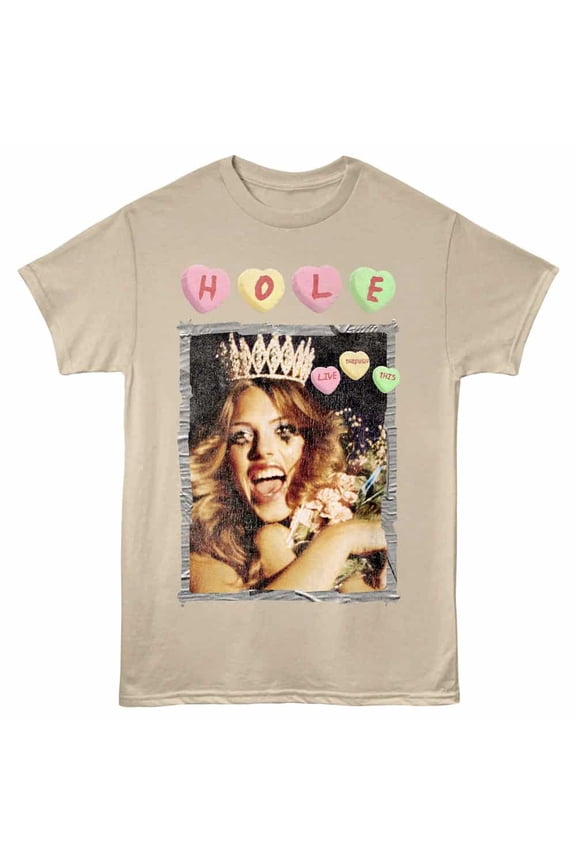 Hole Live Through This Candies Men's T Shirt (Sand, AdultS)