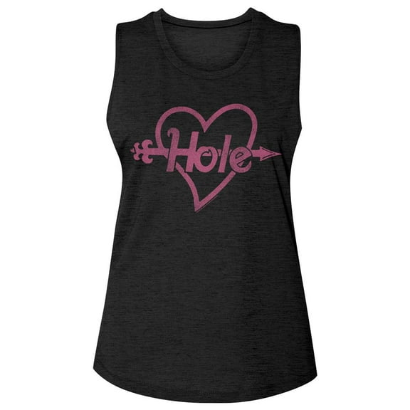 Hole Pink Heart And Arrow Black Women's Sleeveless T-Shirt