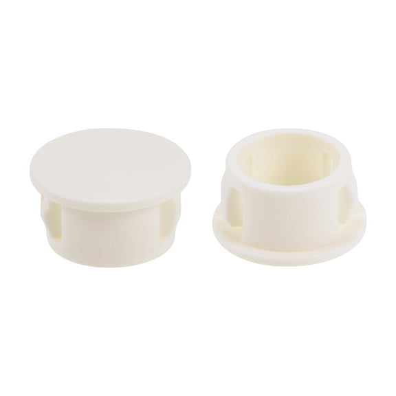 Hole Plugs Beige Plastic 15.6mm Snap in Locking Hole Tube Fasteners Cover Flush Type Panel Plugs 25 Pcs