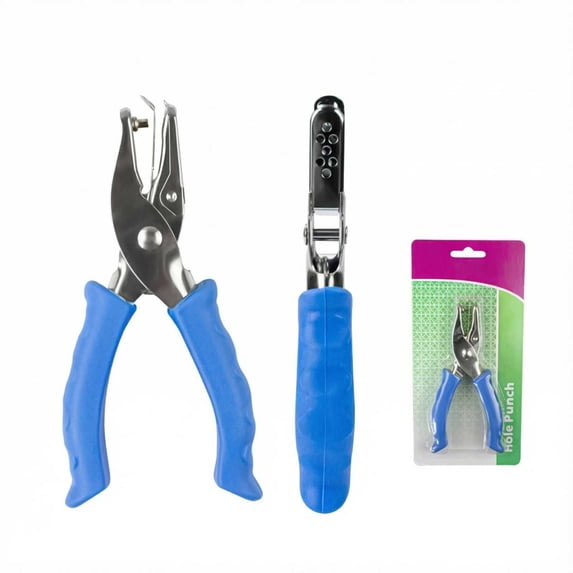 Hole Punch 3Mm, Portable Circle Hole Puncher, Handheld Paper Punch For Crafts, Office Supplies - One Size - Blue