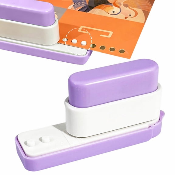 Hole Punch, Multipurpose 5 Hole Paper Puncher, Hole Punch Binding Machine Spiral Coil Binder, Handheld Circle Paper Puncher for DIY Planner Scrapbook Office, Purple
