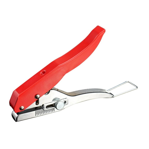 Hole Punch, Paper Hole Puncher with Scale Adjustable 8mm Hole Punching Pliers Edge Banding Punching Pliers for Label PVC Card