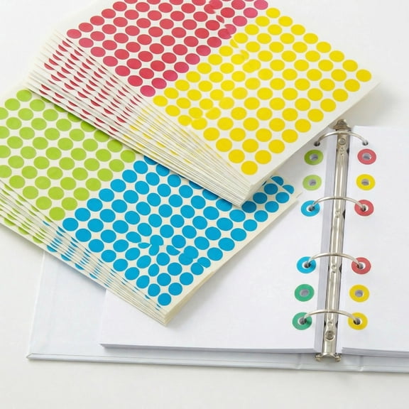 Hole Punch Reinforcement Stickers 2500 Pack  Binder Hole Reinforcement Stickers & Binder Spine Labels, Paper Hole Reinforcements, Paper Reinforcement Circles, Reinforcement Labels