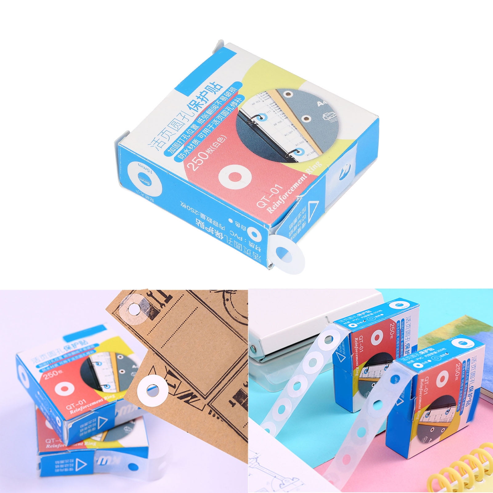 Hole Punch Reinforcers Stickers, PVC Waterproof Hole Reinforcement Stickers DIY Production For