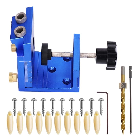 Hole Puncher Jig Adjustable Drill Guide for Carpentry Projects Adjustable Angles with Drill Bit and Comprehensive Plugs