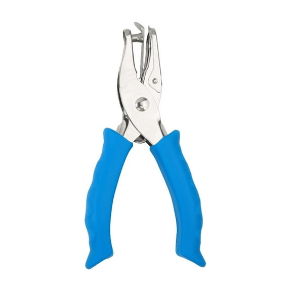 Hole Puncher, Sky Blue, 14*7， Small Tiny Shaped Circle Metal Single Handheld Hole Paper Punch Punchers with Soft Handled for Tags Clothing