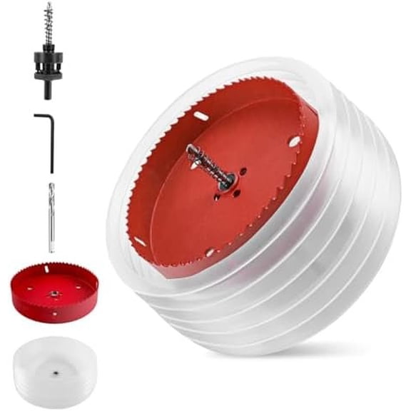 Hole  for Recessed Lights 6 1/4 Hole  with Dust Bowl Catcher for Recessed Lighting 6.25 Inch Bi-Metal Drill  with Dust Bowl Complete Drywall  Set for Thin Metal , PVC