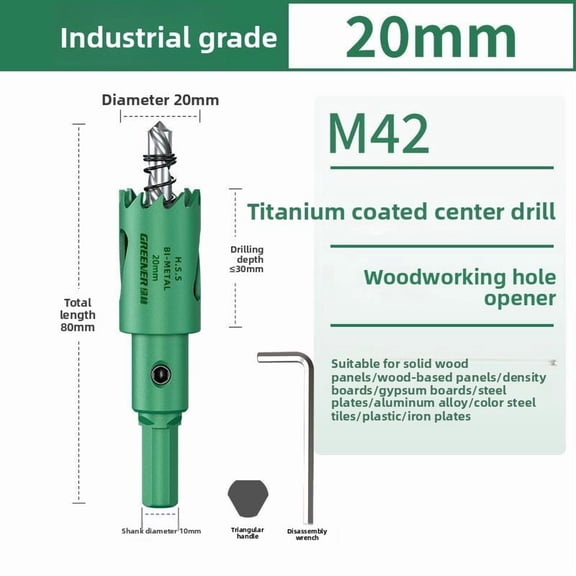 Hole Saw Drill Bit Set - Multipurpose Drilling Tool for Metal, Wood, Plastic, Drywall, Plasterboard & Sheet Metal, Ideal for Recessed Light Installation