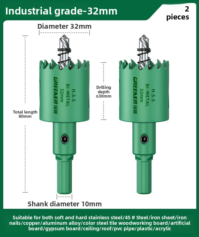 Hole Saw Drill Bit Set - Multipurpose Drilling Tool for Metal, Wood ...