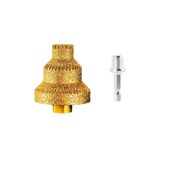 Hole Saw Drill Bit Set, Sharp Serrated M14 Titanium Plated Step Countersink with Hex Shank Adapter, 2 Pack for Glass Tile Ceramic Stone Granite Drilling and Cutting Home Improvement Construction Work