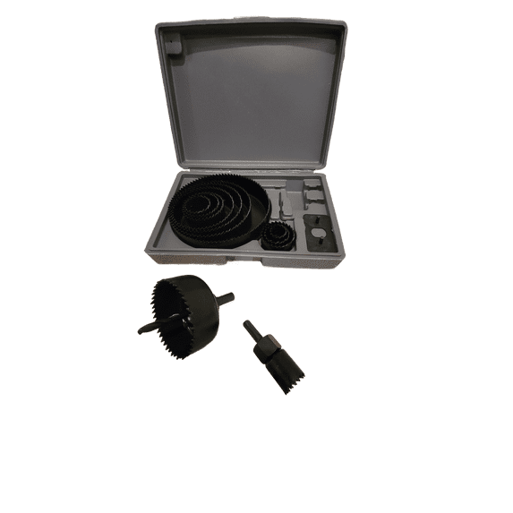 Hole Saw Kit 16 Piece Saw Drill Press Carbon Steel Wood Metal Plastic W/Case