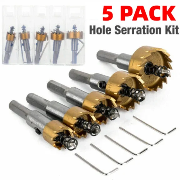 Hole Saw Tooth Kit 5Pcs Hss Steel Drill Bit Set Cutter Tool For Metal Wood Alloy