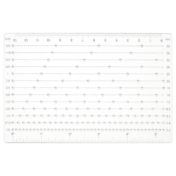 Hole Spacing Ruler 5.9x3.9inches Hole Distance Gauge Acrylic Positioning Calculation Ruler Rectangle Clear Acrylic Leather Hole Distance Tool for