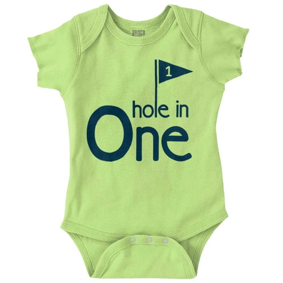Hole in One Golf Lovers Birthday Romper Boys or Girls Infant Baby Brisco Brands 24M