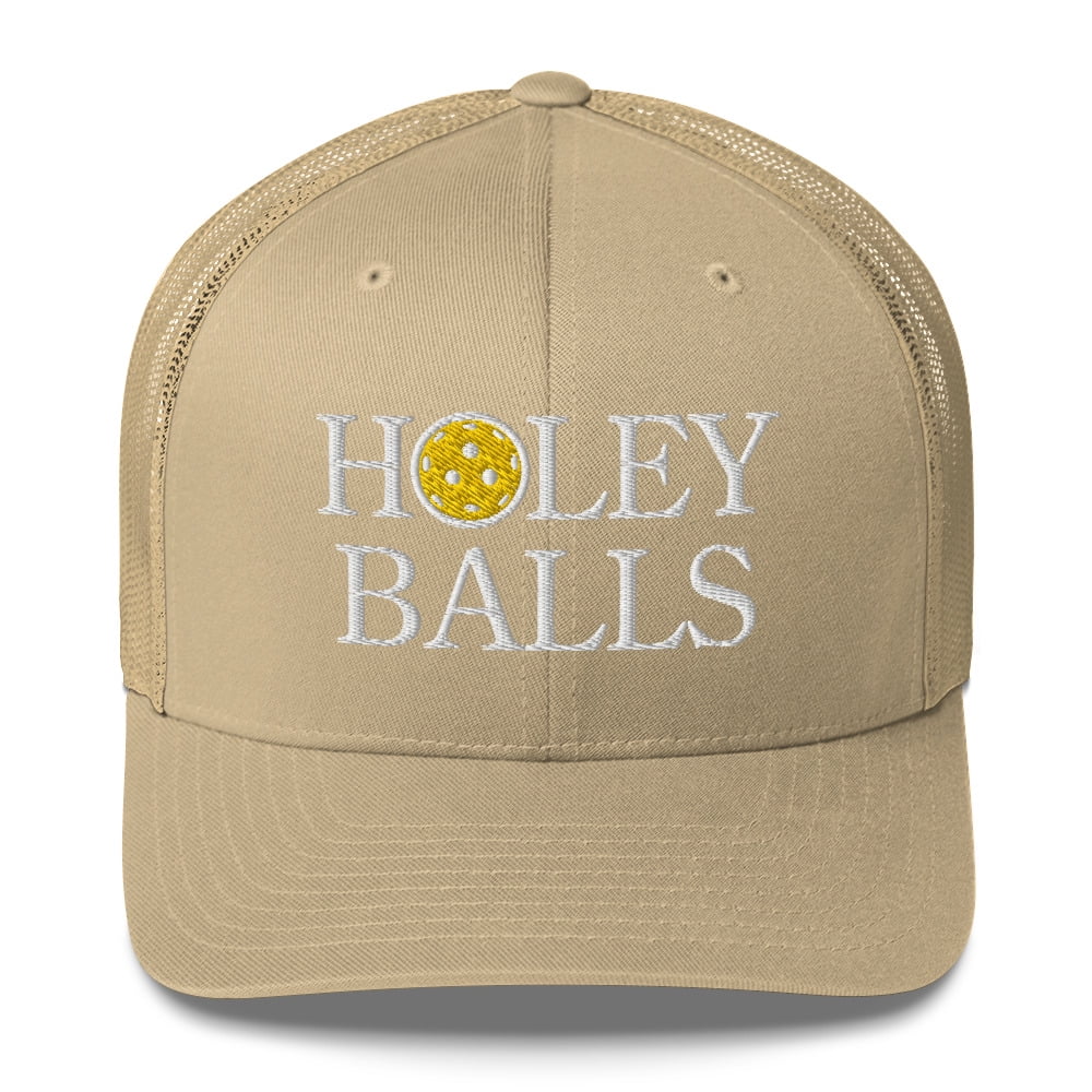 Holey Balls Pickleball Hat - Trucker Cap (Khaki)