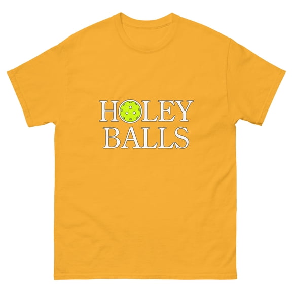 Holey Balls Pickleball T-Shirt - Men's classic tee (Gold, XL)