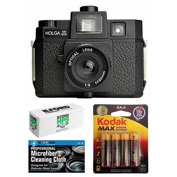 Holga 120GCFN Medium Format Film Camera with Built-In Flash +ILFORD HP5 120 Film