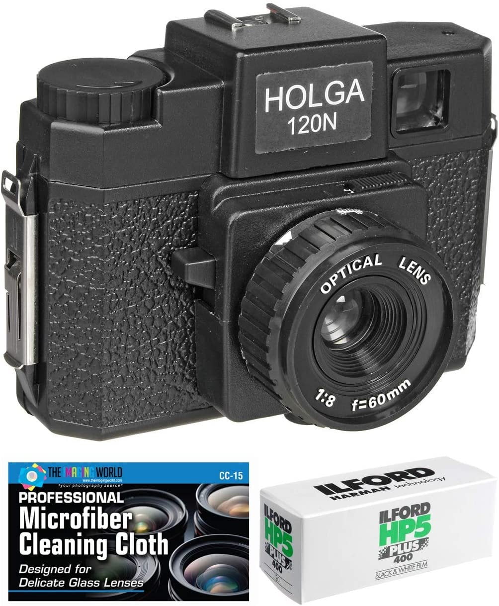 Holga 120N Black Medium Format Film Camera with Ilford HP5 120