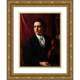 thumbnail image 1 of Holger Roed 19x24 Gold Ornate Framed and Double Matted Museum Art Print Titled - A Young Musician with Her Violin. Portrait of Ms. Rung (1854-1914) (C. 1869), 1 of 4