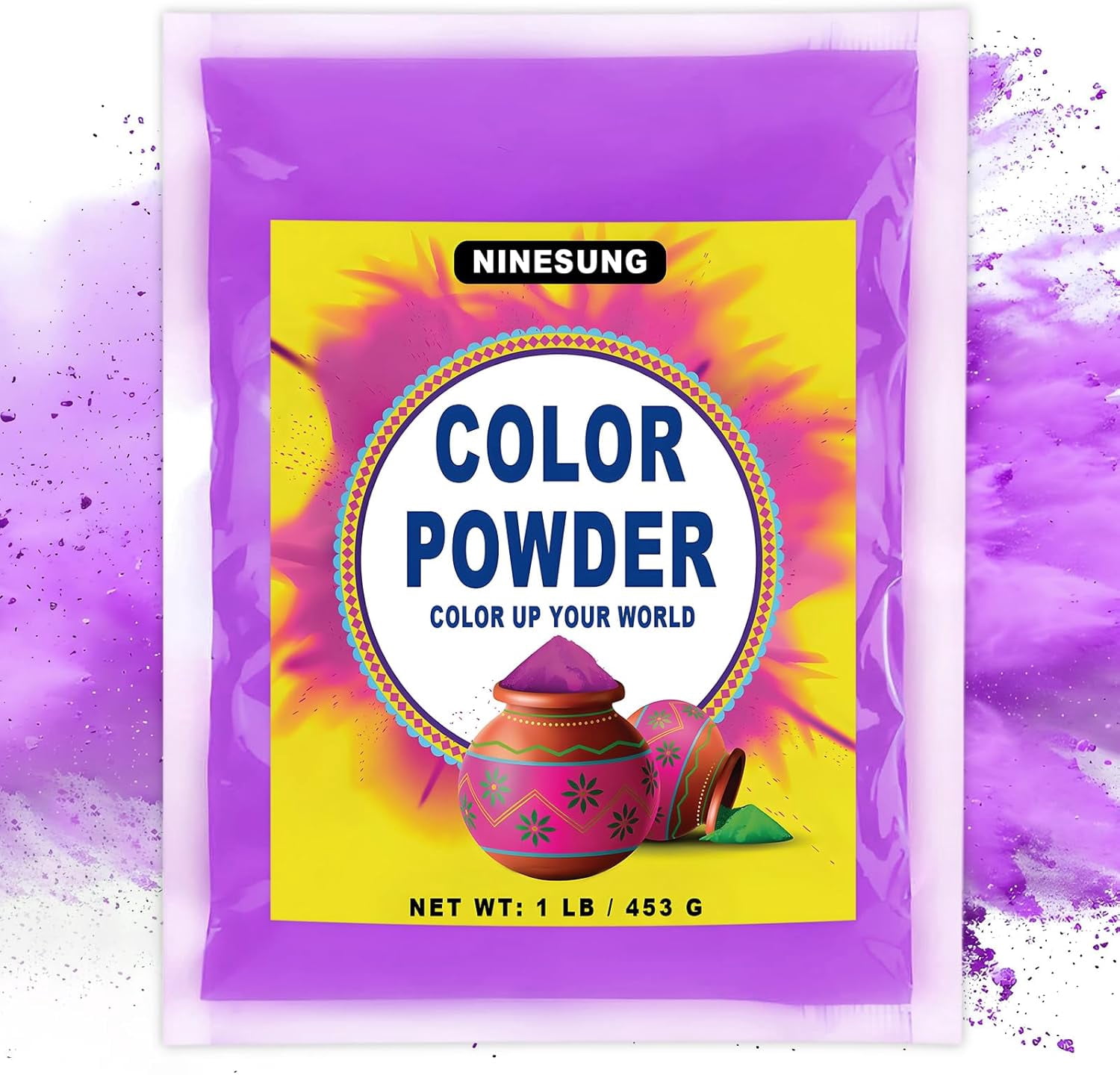 Holi Color Powder 1lb Bags - Color Run Powder, All-Natural, Washable ...