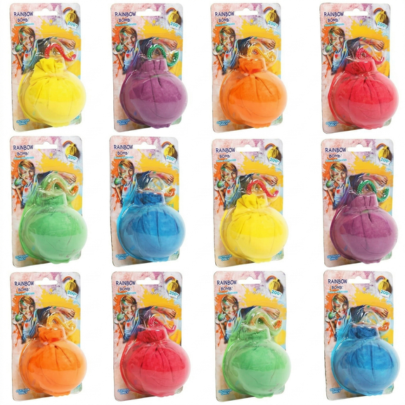 Color Powder Balls 12 Packs, Prefilled Chalk Bombs for Color War, Fun Run, Party & Festival