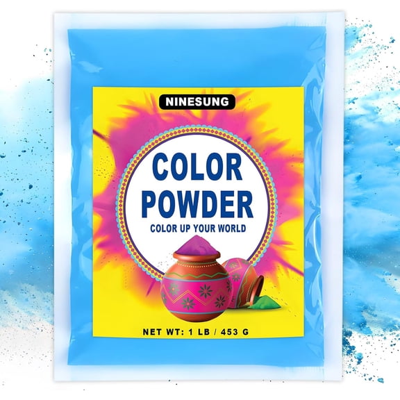 Holi Color Powder, Blue Holi Powder, Gender Reveal Powder, Non Toxic Color Run Powder Perfect for Color War, Parties & Festivals - Safe for Skin (Blue, 16 oz)