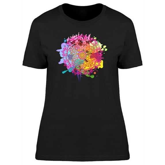 Holi Festival Mandala T-Shirt Women -Image by Shutterstock, Female Medium