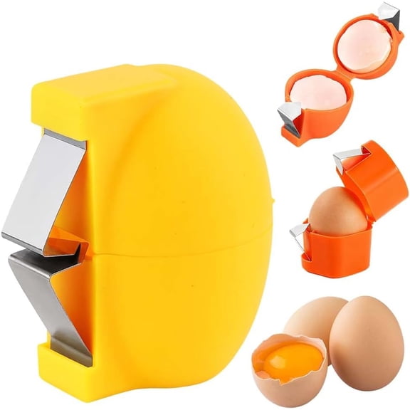 HoliHive 2026 New Egg Shell Opener, Stainless Steel Egg Cracker Tool, Multifunctional Eggs Separator for Raw and Hard Boiled Eggs Peeler Shell Remover, Kitchen Gadget