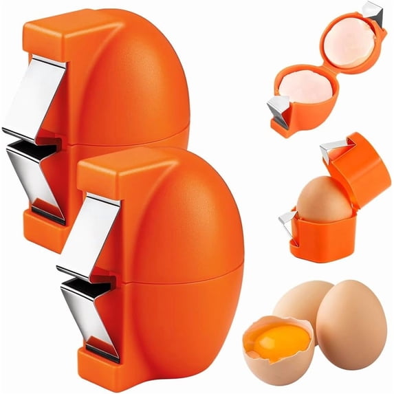 HoliHive 2026 New Egg Shell Opener, Stainless Steel Egg Cracker Tool, Multifunctional Eggs Separator for Raw and Hard Boiled Eggs Peeler Shell Remover, Kitchen Gadget