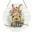 thumbnail image 1 of HoliHive Easter Wreaths for Front Door Bunny Welcome Wood Sign Door Hanger Spring Decorations Easter Hanging Plaque Rabbit Sign Decorations for Home Shop Garden, 1 of 3