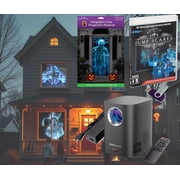 HoliScapes USB Projector Kit - AtmosFx Ghostly Jump Scares on USB + Projector + 5 ft x 9 ft Holographic Screen