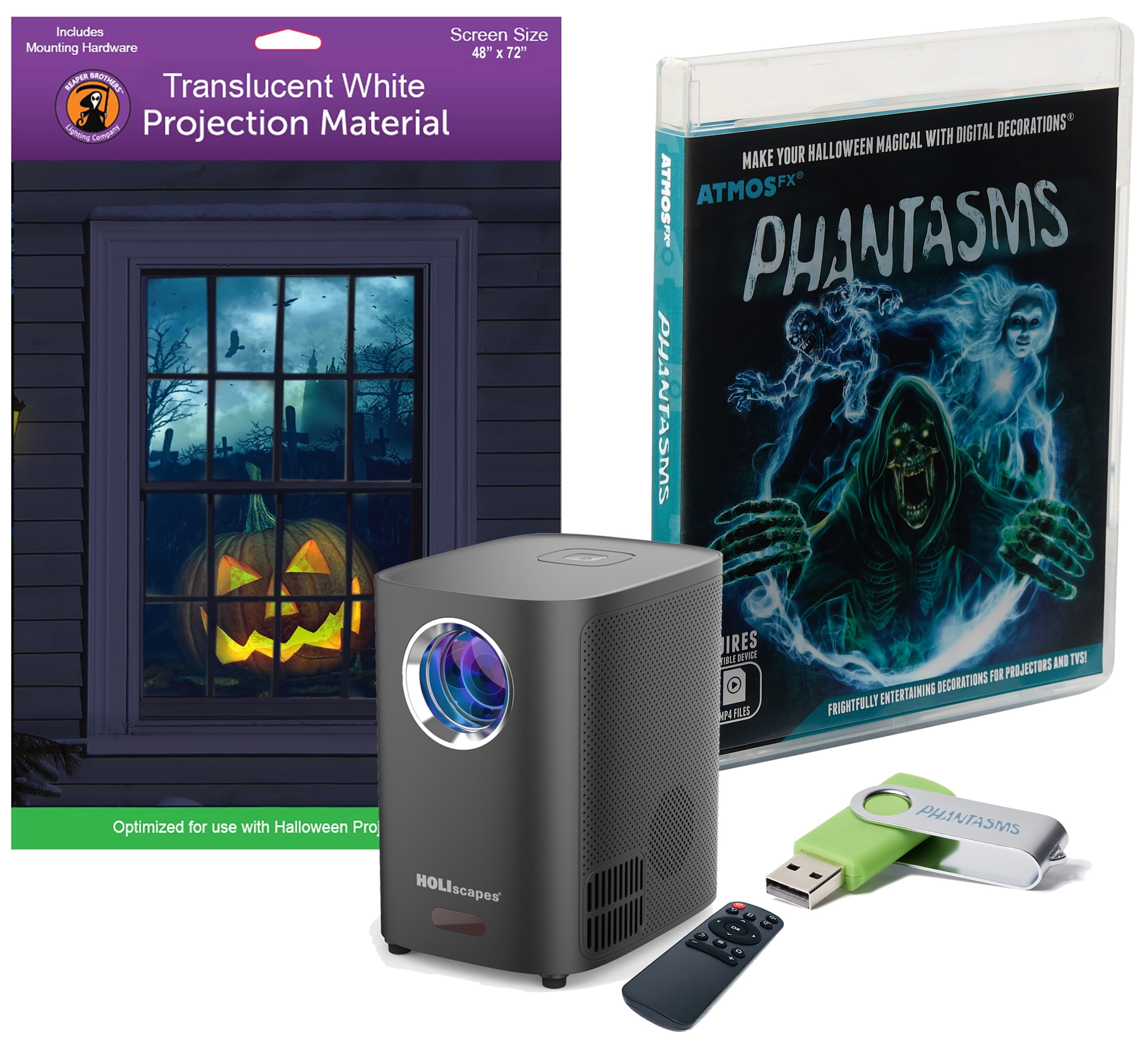 HoliScapes Halloween USB Projector Kit with Multicolor Lights
