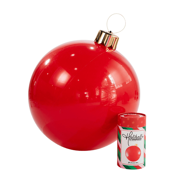 Holiball The Inflatable Ornament - Large - Classic Red - Indoor and Outdoor Use