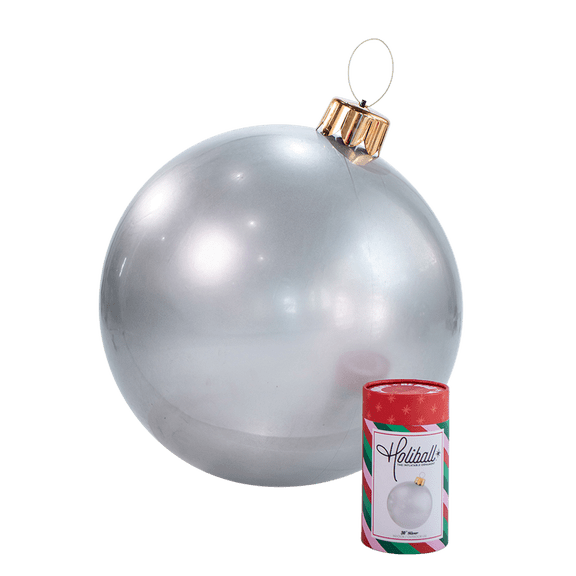 Holiball The Inflatable Ornament - Large - Silver - Indoor and Outdoor Use