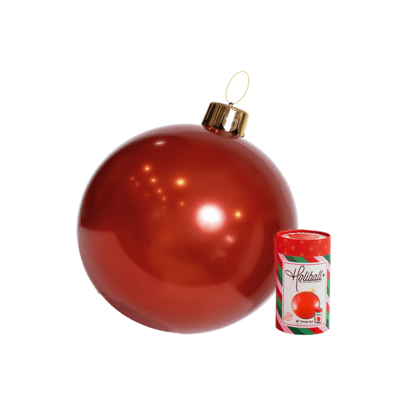 Holiball The Inflatable Ornament - Medium - Vintage Red - Indoor and Outdoor Use
