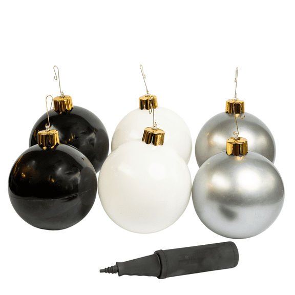 Holiball The Inflatable Ornament - Mini Holiday Set - Black and White - Indoor and Outdoor Use