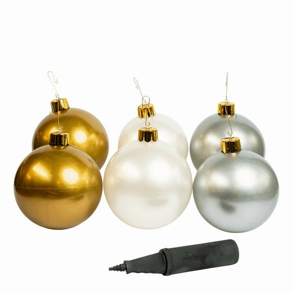 Holiball The Inflatable Ornament - Mini Holiday Set - Metallic - Indoor and Outdoor Use