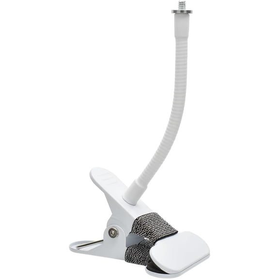 Holicfun Clip Mount for Ring, Blink, Eufy, Google Nest, Wyze, and Arlo Indoor Outdoor Cameras, 15cm Gooseneck Arm, Flexible Adjustment, Strong Clamp, White